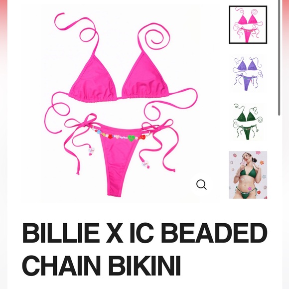 Pink Beaded Chain Bikini - Picture 1 of 4
